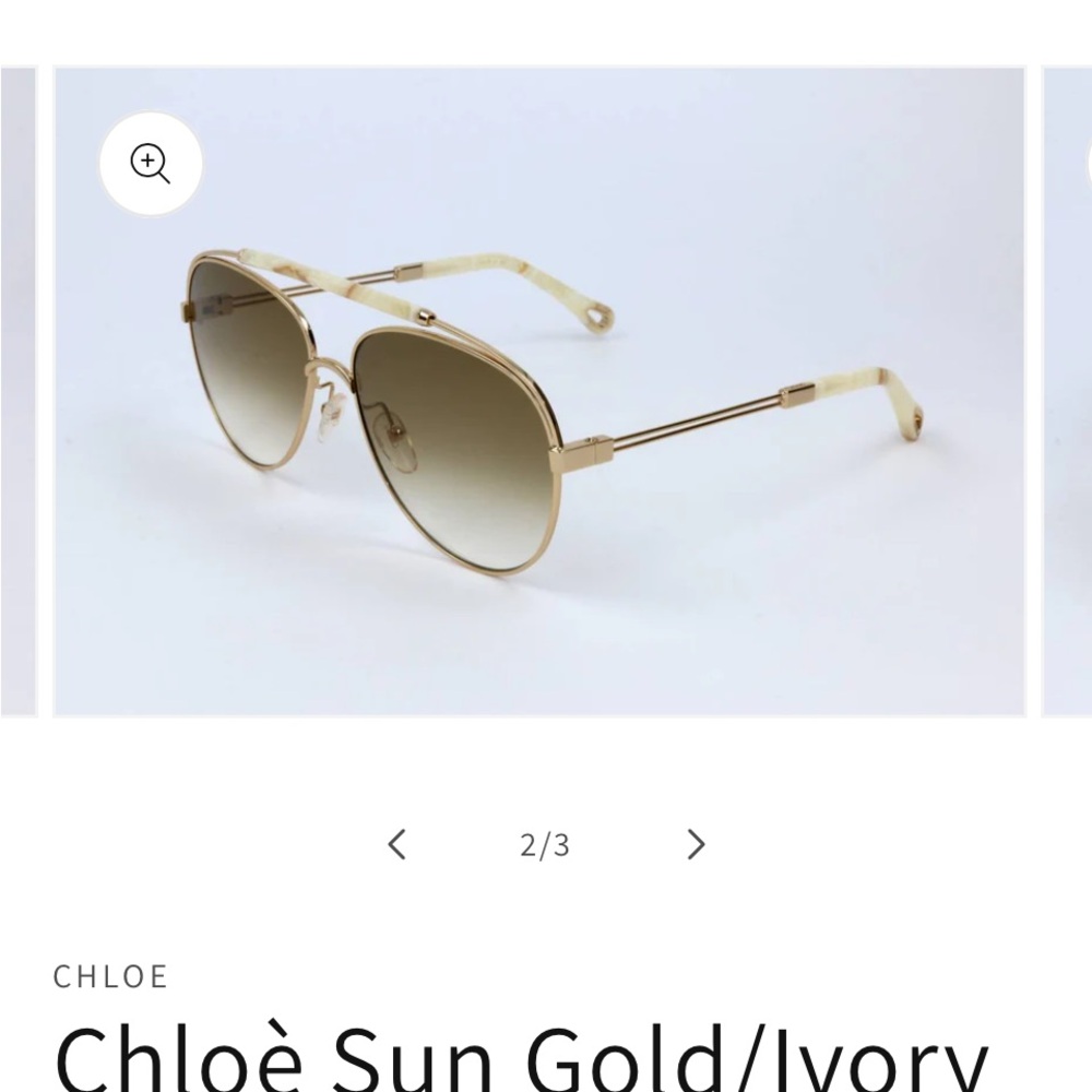 Like new authentic Chloe Gold Aviator Sunglasses - Picture 7 of 8